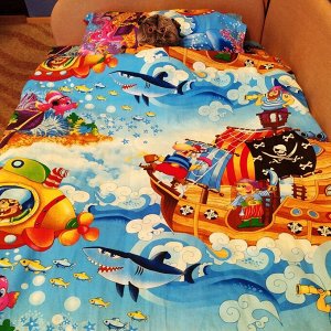 Детское постельное белье бязь "Пираты" 1.5 спальное (полутороспальное)