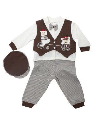 Комплект для мальчика: кофточка, штанишки и шапочка