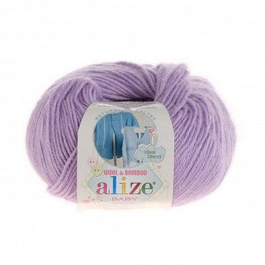 Пряжа "Baby Wool" 40% шерсть, 40% акрил, 20% бамбук 175м/50гр (146 сирень)