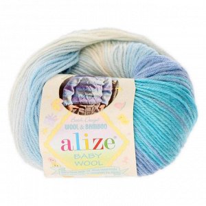 Пряжа "Baby Wool Batik" 40% шерсть, 40% акрил, 20% бамбук 175м/50гр (3564)