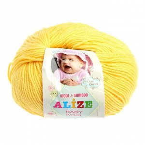 Пряжа "Baby Wool" 40% шерсть, 40% акрил, 20% бамбук 175м/50гр (187 лимонный)