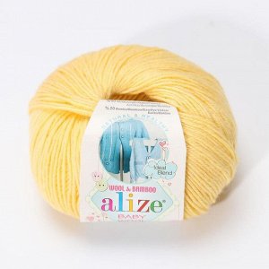 Пряжа "Baby Wool" 40% шерсть, 40% акрил, 20% бамбук 175м/50гр (187 лимонный)