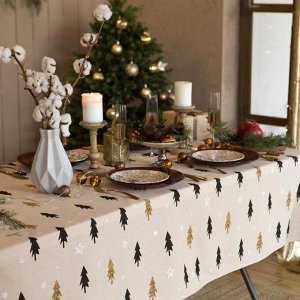 Скатерть новогодняя «Доляна» Christmas mood=146x110+/- 3 см, 100% хлопок, рогожка 164 г/м²