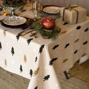Скатерть новогодняя «Доляна» Christmas mood=146x110+/- 3 см, 100% хлопок, рогожка 164 г/м²