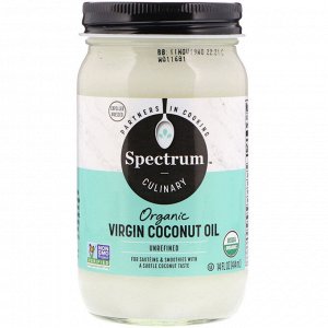 Spectrum Culinary, Органическое кокосовое масло холодного отжима, нерафинированное, 14 жидких унций (414 мл)