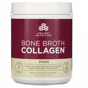 Dr. Axe / Ancient Nutrition, Bone Broth Collagen, чистый коллаген, 450 г (15,9 унции)