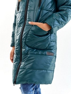 Пальто для девочки Классик малахит (t до -25)