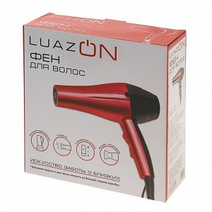 Фен LuazON LGE-004, 3800Вт, 2 скорости, 3 температурных режима, красно-черный
