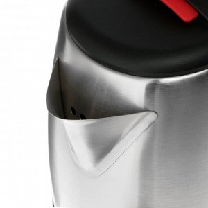 Чайник электрический LuazON LSK-1813, металл, 2 л, 1800 Вт, серебристый