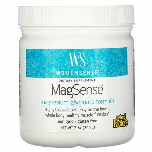 Natural Factors, WomenSense, MagSense, Magnesium Glycinate Formula, 7 oz (200 g)