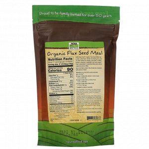 Now Foods, Real Food, Organic Flax Seed Meal, 12 oz (340 g)