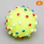 Игрушка пищащая &quot;Бактерия&quot; для собак, 6,3 см, жёлтая