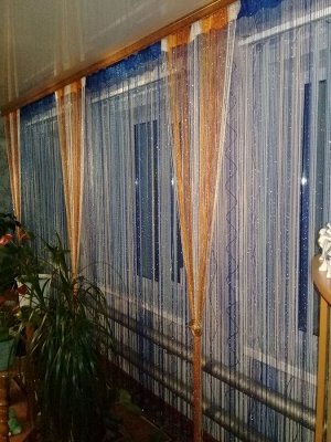 Кисея нитяные шторы дождь однотонная col 208