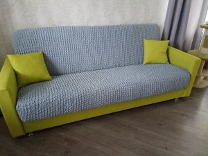 Чехол на 3-х местный диван без подлокотников серый