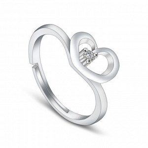 Безразмерное кольцо "Сердце", Crystal Shik