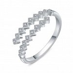 Безразмерное кольцо c посеребрением, Crystal Shik