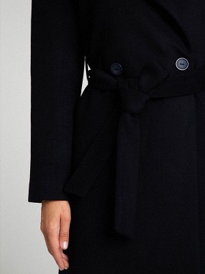 Однотонное пальто с капюшоном R065/frost