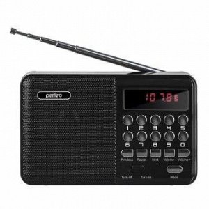 Радиоприемник цифровой PALM FM+ 87.5-108МГц/ MP3/ питание USB или 18650/ черный (i90-BL)