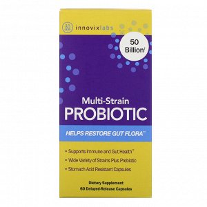 InnovixLabs, Multi-Strain Probiotic, 50 Billion, 60 Delayed-Release Capsules