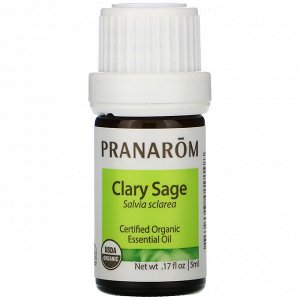 Pranarom, Essential Oil, Clary Sage, .17 fl oz (5 ml)