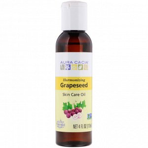 Aura Cacia, Skin Care Oil, Harmonizing Grapeseed, 4 fl oz (118 ml)