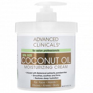 Advanced Clinicals, Увлажняющий крем с кокосовым маслом, 16 унций (454 г)