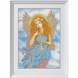 Рисунок на ткани-"Играющий ангел"