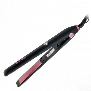 Щипцы для выпрямления волос 30 Вт DL-0534 черные с розовым