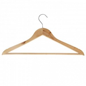 Вешалка-плечики 45 см для одежды деревянная с перекладиной ТД-00019 светлая
