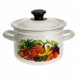 Кастрюля цилиндрическая бортовая 2 л 41704-102/6-У4 &quot;Эквадор&quot; белая