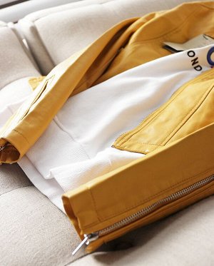Куртка PU кожа, желтый