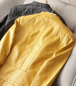Куртка PU кожа, желтый
