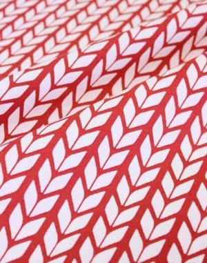 Рогожка Премиум "Вязание белое на красном", ш.1.5м, хлопок-100%, 200гр/м.кв