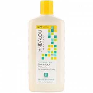 Andalou Naturals, Shampoo, Brilliant Shine, For Strength and Vitality, Sunflower &amp; Citrus, 11.5 fl oz (340 ml)
