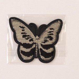 Термоаппликация «Бабочка», с пайетками, 9 - 7,5 см