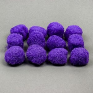 Набор текстильных деталей для декора «Бомбошки» 12 шт. набор, размер 1 шт: 3 см, цвет фиолетовый