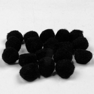 Набор текстильных деталей для декора «Бомбошки» 18 шт. набор, размер 1 шт: 2,5 см, цвет чёрный
