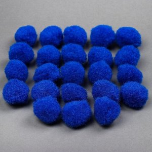 Набор текстильных деталей для декора «Бомбошки» 25 шт набор, размер 1 шт. 2 см, цвет синий