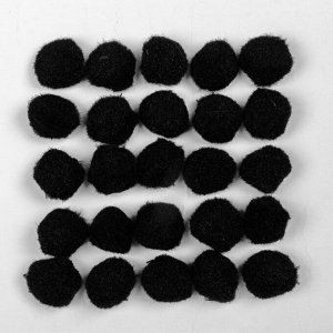 Набор текстильных деталей для декора «Бомбошки» 25 шт набор, размер 1 шт. 2 см, цвет чёрный