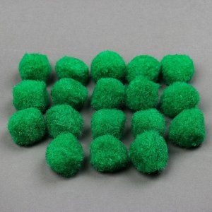 Набор текстильных деталей для декора «Бомбошки» 18 шт. набор, размер 1 шт: 2,5 см, цвет зелёный