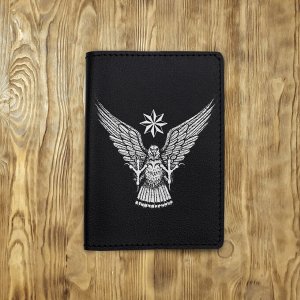 Обложка на паспорт "Орел со звездой", черная