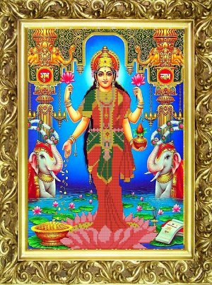 Рисунок на ткани-"Лакшми - Богиня изобилия, процветания, богатства, удачи и счастья"