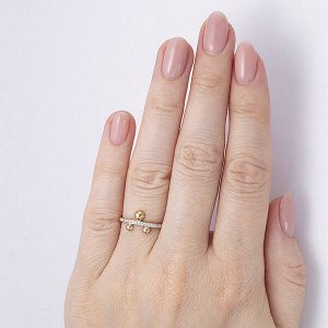 Позолоченное кольцо с бесцветными фианитами - 1284 - п