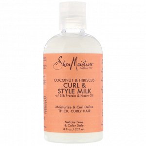 SheaMoisture, Curl &amp; Style Milk, Coconut &amp; Hibiscus, 8 fl oz (237 ml)