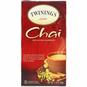 Twinings, Чай со специями, 25 чайных пакетиков, 1.76 унций (50 г)