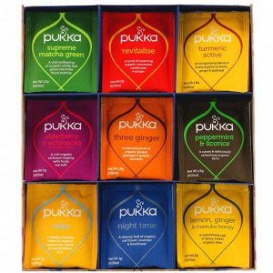 Pukka Herbs,  Набор органического чая, 9 травяных чаев, 45 чайных пакетиков