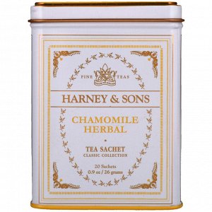 Harney &amp; Sons, Fine Teas, Чай с ромашкой, 20 чайных саше, 0,9 унций (26 г)