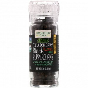 Frontier Natural Products, Органический черный перец Tellicherry горошком, 1,76 унции (50 г)