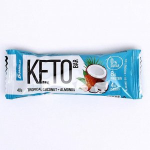 Протеиновый батончик "КЕТО", тропический кокос и миндаль, 40 г