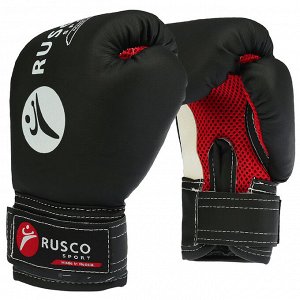 Перчатки боксерские RUSCO SPORT детские кож.зам. 6 Oz черные